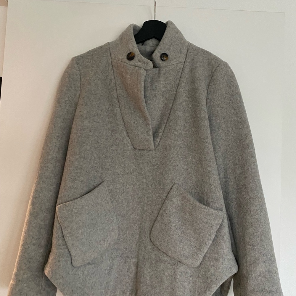 Tuckernuck Light Gray Emerson Popover Jacket Wool Blend Sz XS